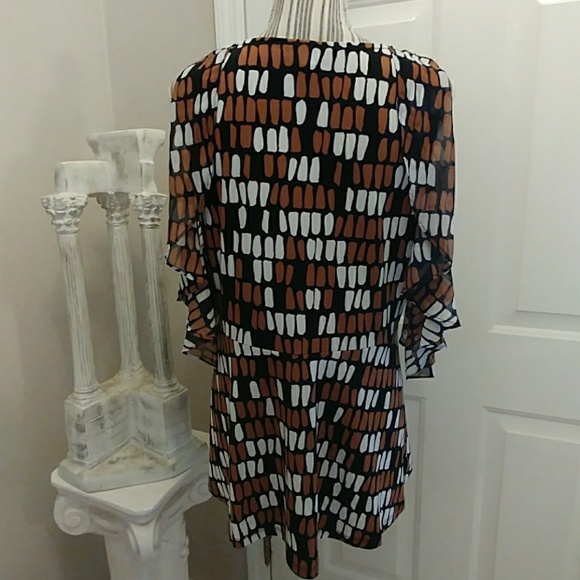 Alfani Cold Shoulder Printed Tunic - Picture 4 of 6